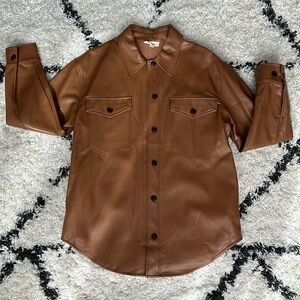 Faux Leather Shacket